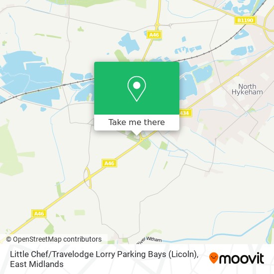 Little Chef / Travelodge Lorry Parking Bays (Licoln) map