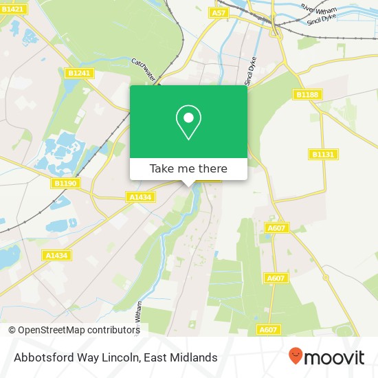 Abbotsford Way Lincoln map