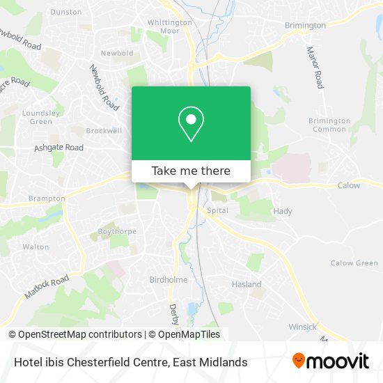 Hotel ibis Chesterfield Centre map