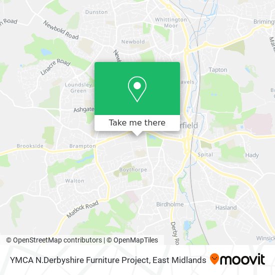 YMCA N.Derbyshire Furniture Project map