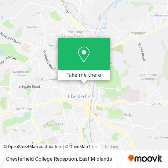 Chesterfield College Reception map
