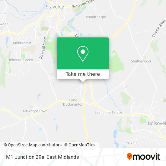 M1 Junction 29a map