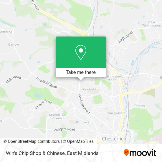 Win's Chip Shop & Chinese map