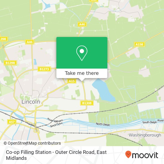 Co-op Filling Station - Outer Circle Road map