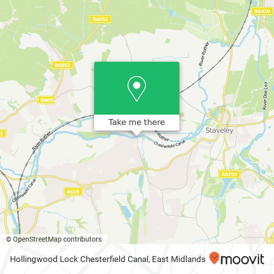 Hollingwood Lock Chesterfield Canal map