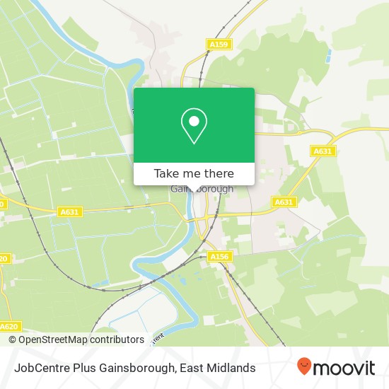 JobCentre Plus Gainsborough map