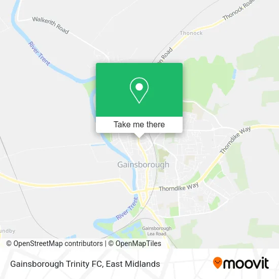 Gainsborough Trinity FC map