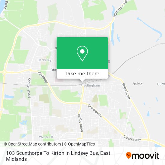 103 Scunthorpe To Kirton In Lindsey Bus map