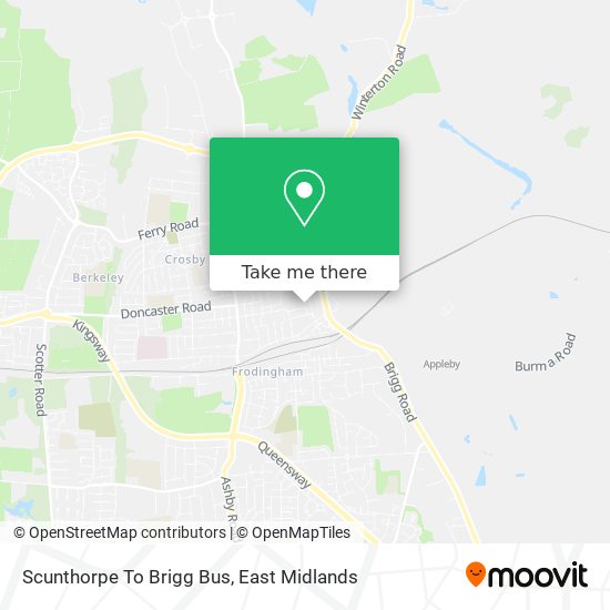 Scunthorpe To Brigg Bus map