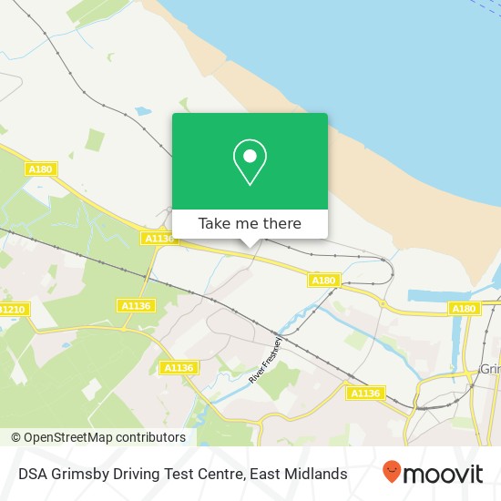 DSA Grimsby Driving Test Centre map
