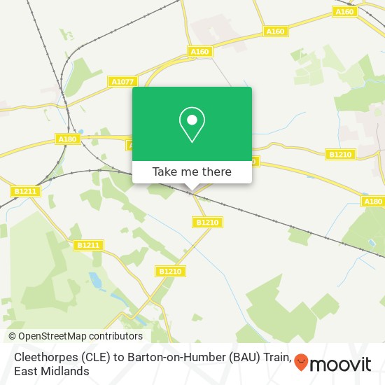 Cleethorpes (CLE) to Barton-on-Humber (BAU) Train map