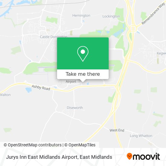 Jurys Inn East Midlands Airport map