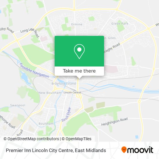 Premier Inn Lincoln City Centre map