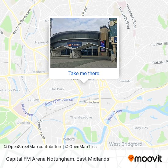 Capital FM Arena Nottingham map