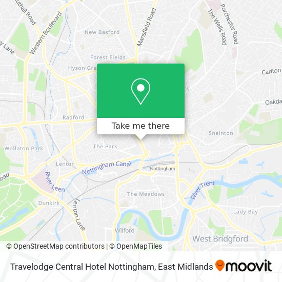 Travelodge Central Hotel Nottingham map