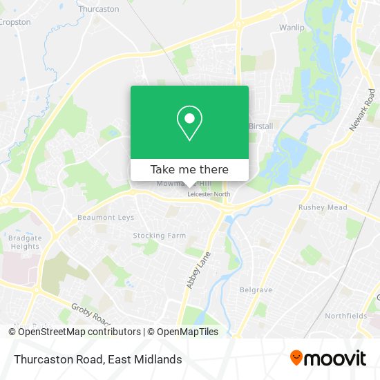 Thurcaston Road map