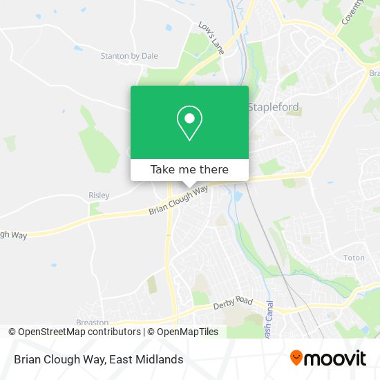 Brian Clough Way map