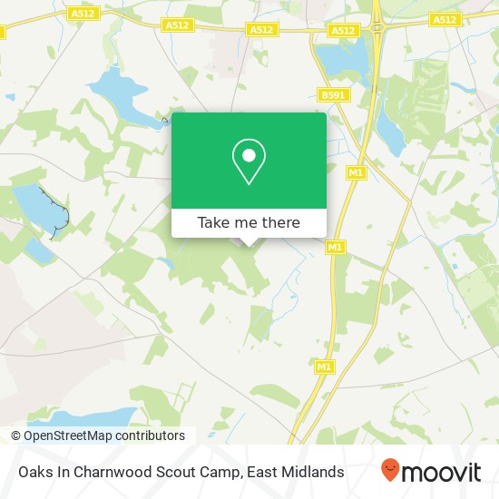 Oaks In Charnwood Scout Camp map