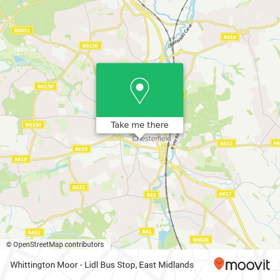 Whittington Moor - Lidl Bus Stop map