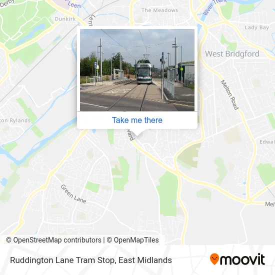 Ruddington Lane Tram Stop map