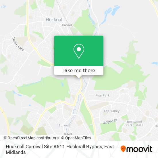 Hucknall Carnival Site A611 Hucknall Bypass map