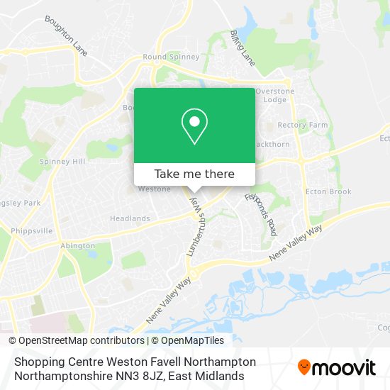 Shopping Centre Weston Favell Northampton Northamptonshire NN3 8JZ map