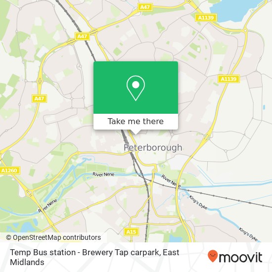 Temp Bus station - Brewery Tap carpark map