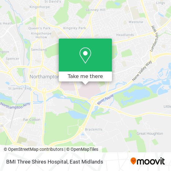 BMI Three Shires Hospital map