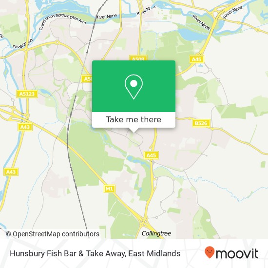 Hunsbury Fish Bar & Take Away map