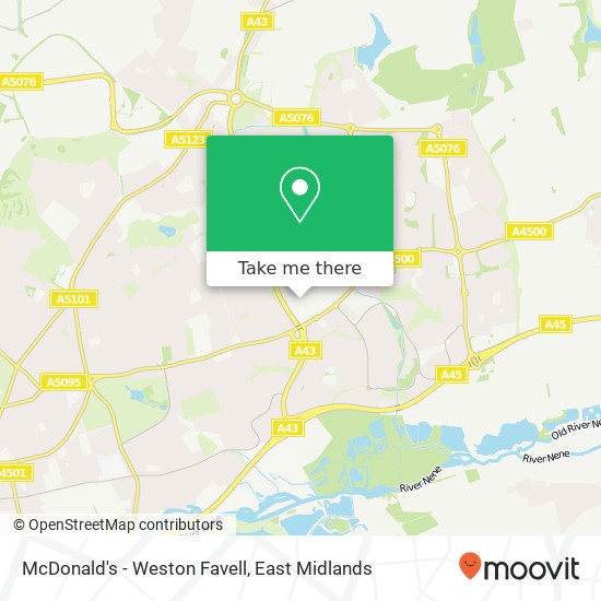 McDonald's - Weston Favell map