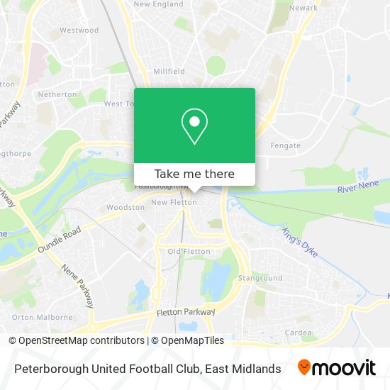 Peterborough United Football Club map