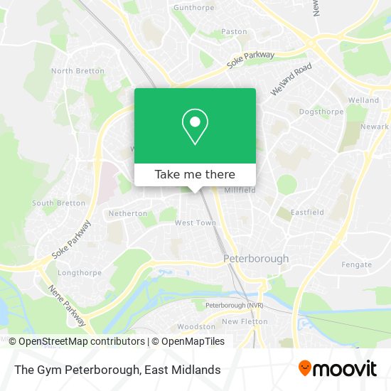 The Gym Peterborough map
