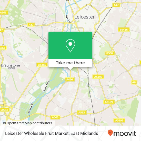 Leicester Wholesale Fruit Market map