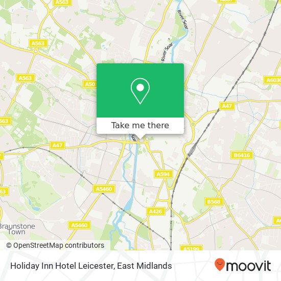 Holiday Inn Hotel Leicester map