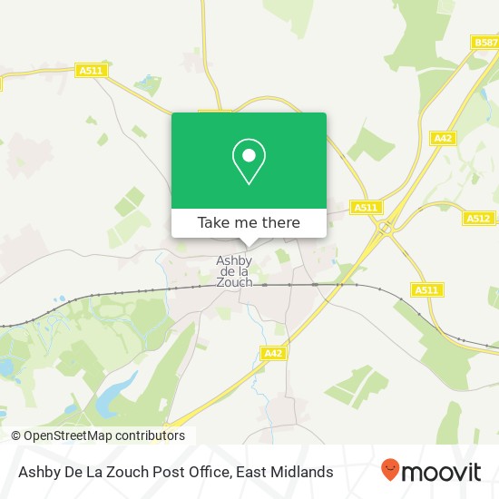 Ashby De La Zouch Post Office map