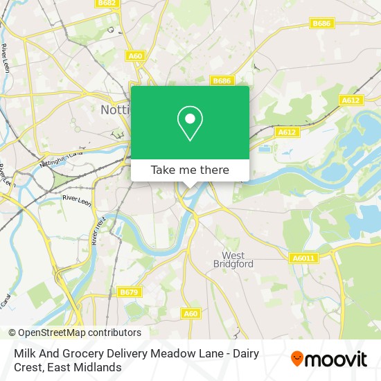 Milk And Grocery Delivery Meadow Lane - Dairy Crest map
