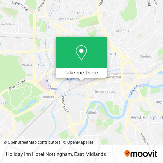 Holiday Inn Hotel Nottingham map