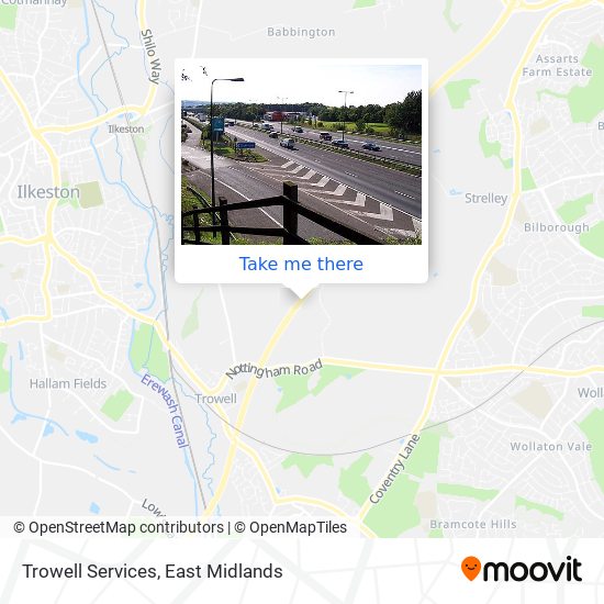 Trowell Services map
