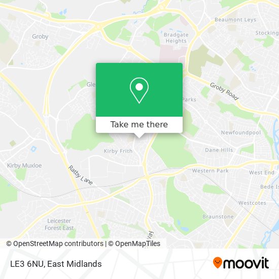LE3 6NU map