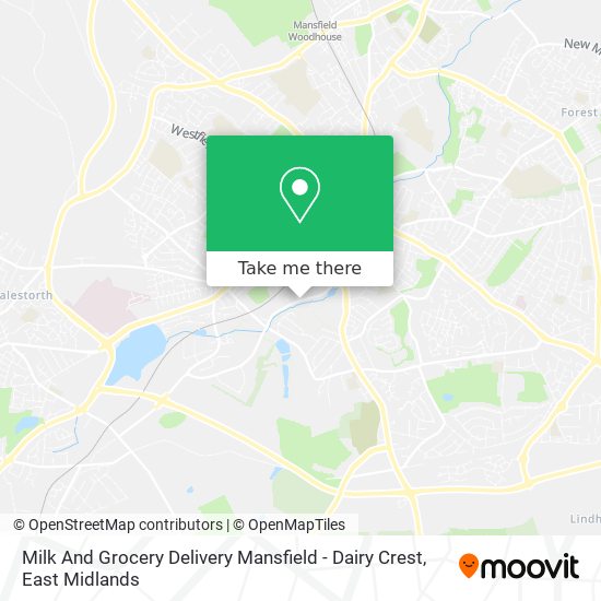 Milk And Grocery Delivery Mansfield - Dairy Crest map