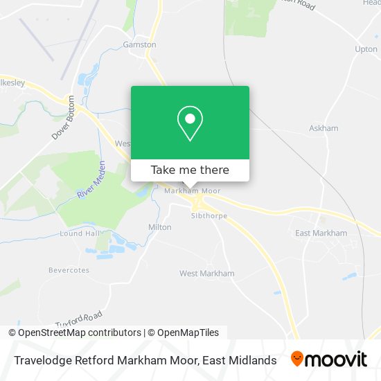 Travelodge Retford Markham Moor map