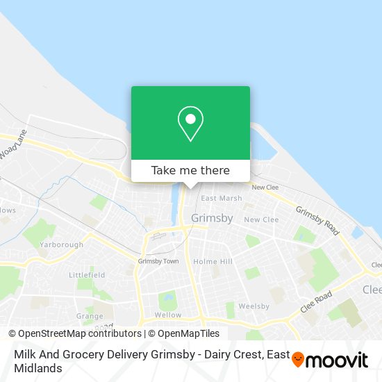 Milk And Grocery Delivery Grimsby - Dairy Crest map