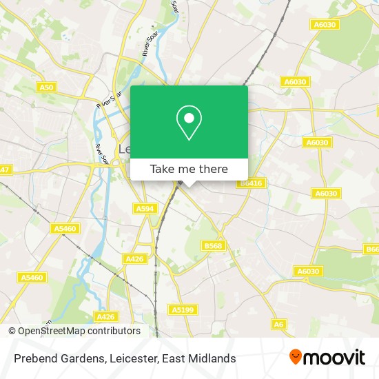 Prebend Gardens, Leicester map