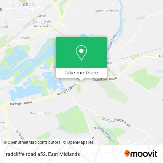 radcliffe road a52 map