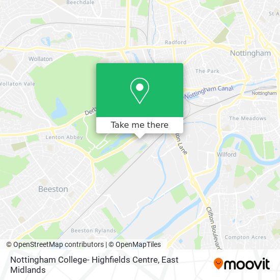 Nottingham College- Highfields Centre map