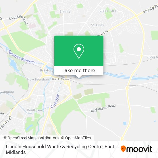 Lincoln Household Waste & Recycling Centre map