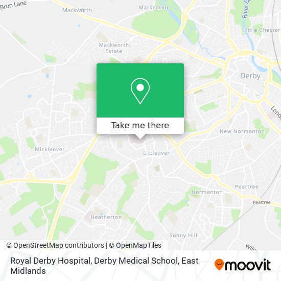 Royal Derby Hospital, Derby Medical School map