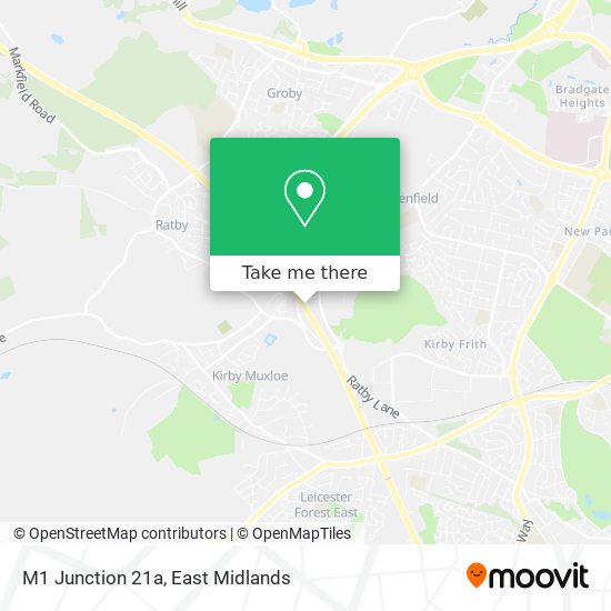M1 Junction 21a map