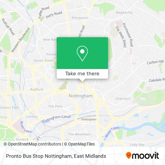 Pronto Bus Stop Nottingham map
