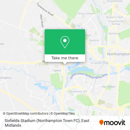 Sixfields Stadium (Northampton Town FC) map